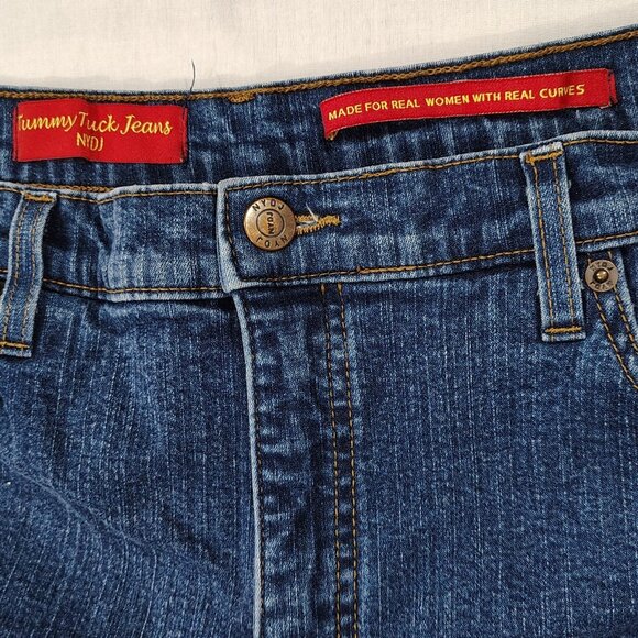 NYDJ Tummy Tuck Jeans Womens Size 12 High Rise Boot Cut USA Stretch Denim Blue - Picture 6 of 16
